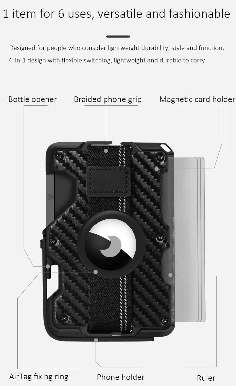 Magnetic Wallet with Stand Compatible with MagSafe, Hold 12 Cards,Adjustable Stand,RFID Blocking,Tripod Phone Stand Magnetic Credit Card Holder for iPhone 17/16/15/14/13/12 Series, Black Smartphone Travel Gadgets, FathersDayGift, Free IOS Tag Included