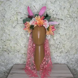 Day of the Dead  Headband - Veil Dahlia