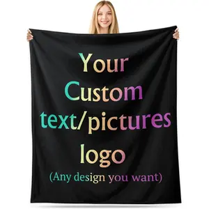 Custom Logo Blankets for Businesses - Personalized Flannel Throws Blanket with Your Design - Employee Appreciation & Corporate Gifts