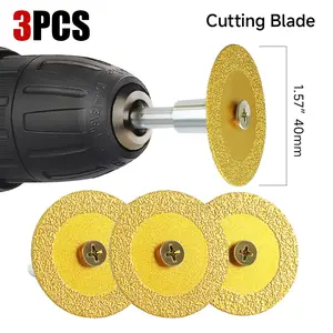 4PCS Set 2mm Ultra-Thin Diamond Cutting Blade 6mm Shank Rotary Tool Bits for Glass Ceramic Tile Jade & Crystal Precision Cutting 1.57" 40mm Slice Thickness