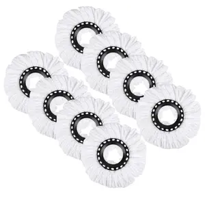 Microfiber Mop Heads 4/8 Pieces 6.29inch Spin Mop Replacement Refill Cleaning Accessories-NOT Suitable for All Styles