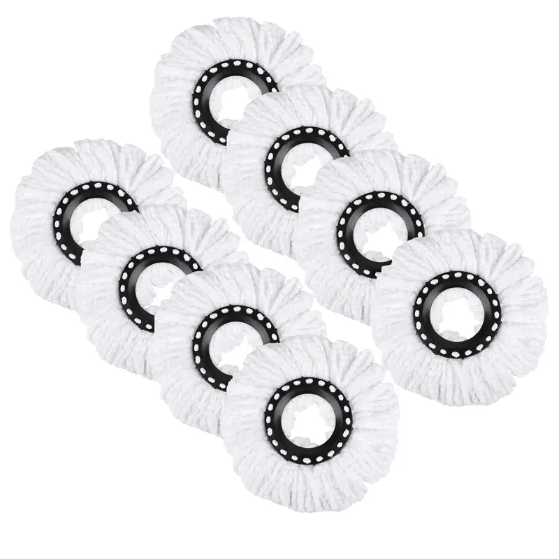 Microfiber Round Mop Heads 4/8 Pieces 6.29inch Spin Mop Replacement Refill Cleaning Accessories-NOT Suitable for All Styles