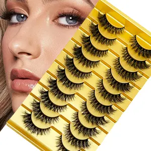 8D Soft Fake Eyelash Set with 10 Pairs, Fluffy Cluster Lashes, Fluffy Messy Style D Curl for Seductive Eyes, Essential Beauty Accessory