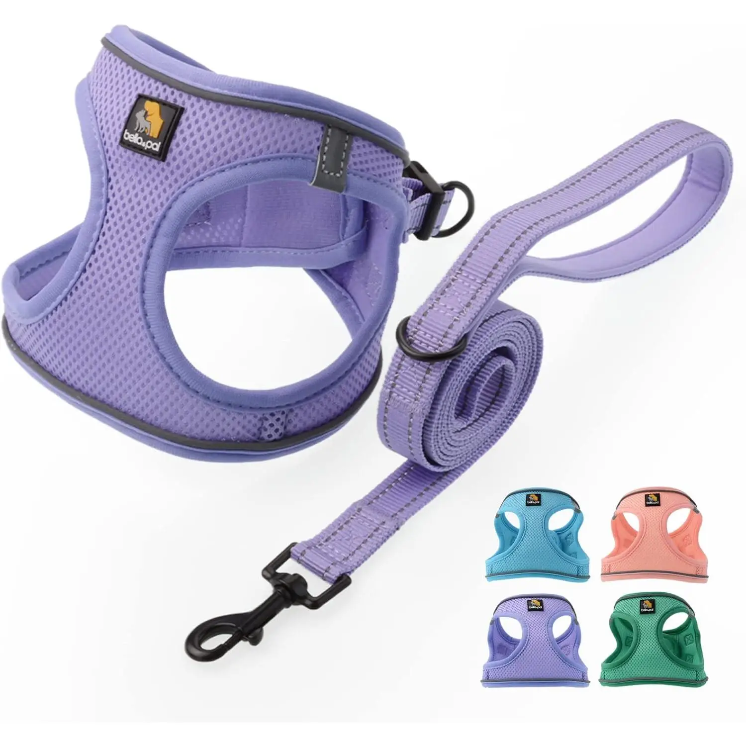 BELLA & PAL Puppy Harness with Leash Set, Step in Harness for Small Dogs, Dog Air Mesh Dog Vest Harness with Reflective Strip, No Pull No-Chock Harnes