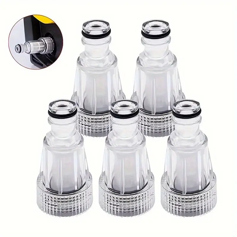 5 Pack 3/4 Inch High Pressure Washer Water Filter Inlet Connectors, Replacement Tools for Water Pump Inlet Hose, Garden Hose Adapter, Hose Attachment