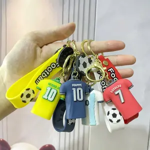 Creative Cartoon Football Keychain with Digital Jersey & Football Charm for Bags Car Keys Housewarming Gift Wholesale Option