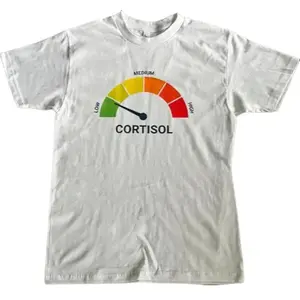 Cortisol Level Dashboard Fun Stress T-Shirt, Medical School Graduation Gift, Science Humor Short Sleeve, Unisex Medical Worker Casual Top