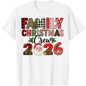 Retro Family Christmas Crew 2026 Squad Family Matching Xmas T-Shirt