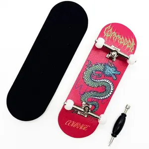 Wooden Fingerboard, 1-Count Professional Finger Skateboard for Kids and Adults, Fidget Board Toy