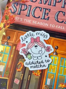 Little Miss Addicted to Matcha Sticker - 2 Inch Water-Resistant & Dishwasher-Safe Fun Design for Any Surface