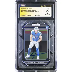 Aidan Hutchinson Detroit Lions Autographed 2022 Panini Prizm #340 CGC Authenticated 9/10 Rookie Card - Fanatics Authentic Certified