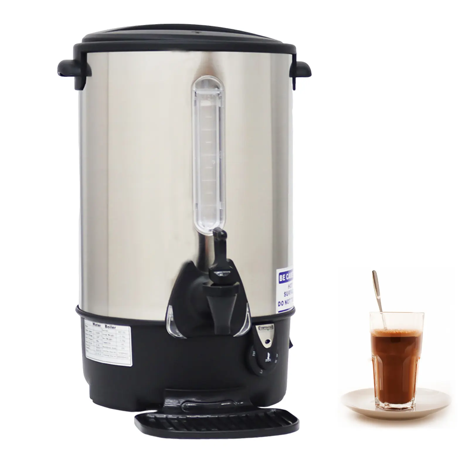 Yokoma Commercial Hot Water Dispenser Hot Chocolate Mixer -304 Stainless Steel 19.6L Bucket for Office Coffee, Milk, Restaurant Soup Heater Warmer
