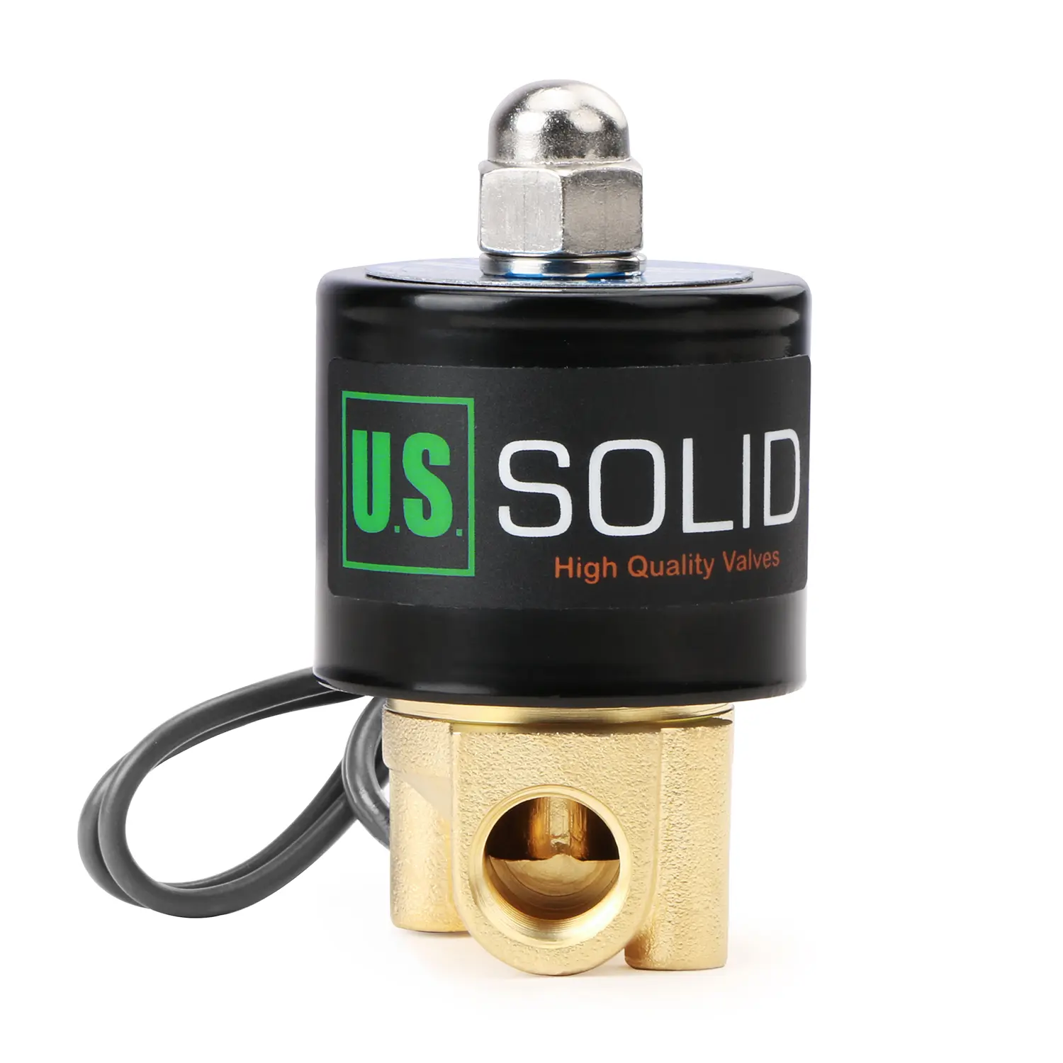 U.S. Solid 1/4" Brass Electric Solenoid Valve 24VDC Normally Closed VITON