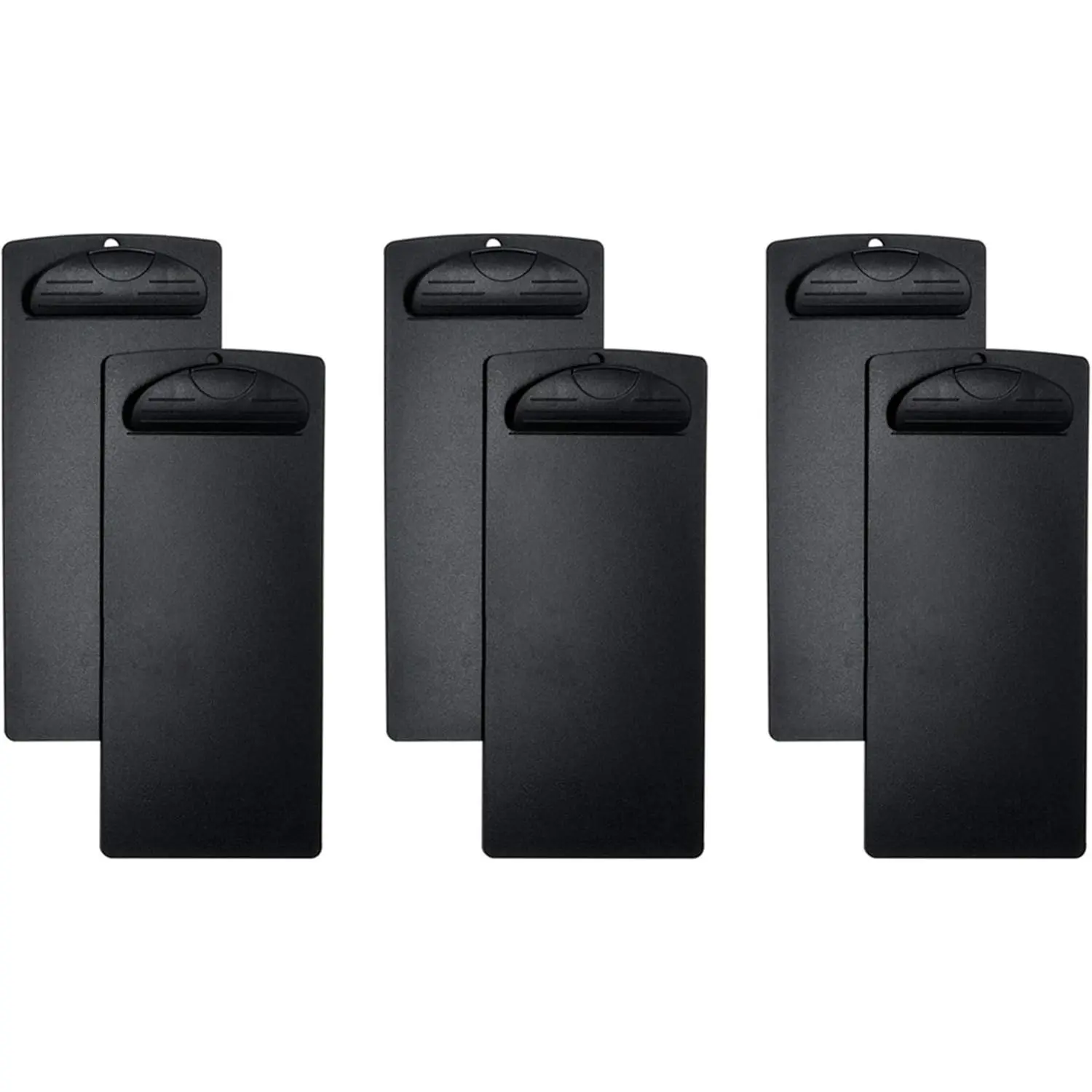 Plastic Clipboard, for Memo, Menu, Credit Card Receipt, 4x9in, 6-Pack (Black)