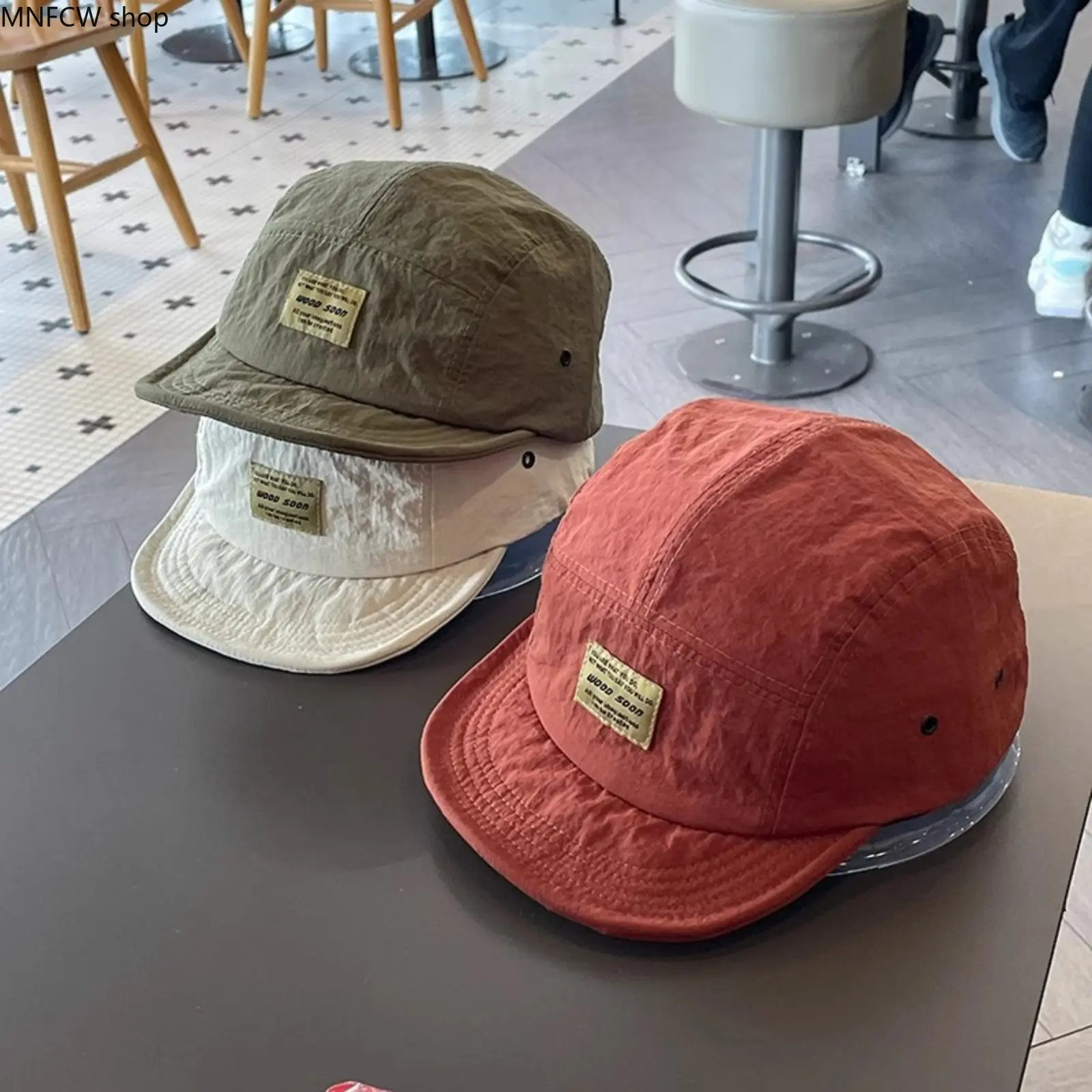 Red Quick-Dry Short-Brim Baseball Cap for Men, Unisex Dad Style Hat for Outdoor Street - Foldable, Breathable Snapback, Hats Snapback, Dad Style Cap, Mens Hats