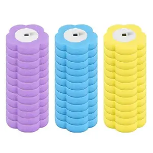 Disposable toilet brush replacement heads,36pcs/72pcs/126pcs, three-layer sponge brush heads, suitable for bathroom cleaning, a household essential, convenient and efficient. (Brushes not included)