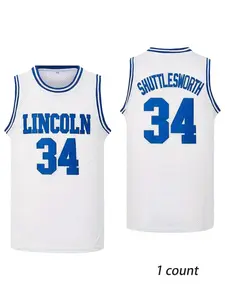 Men's Letter & Number Embroidery Basketball Jersey, Casual Breathable Quick Drying V Neck Sports Vest, Loose Basketball Jersey for Men, Sports Top