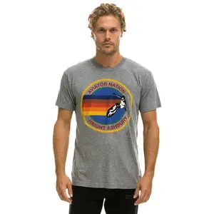 AVIATOR NATION HAIGHT ASHBURY TEE - HEATHER GREY AVIATOR NATION HAIGHT ASHBURY TEE - HEATHER GREY