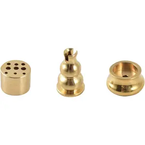 Incense Burner, Copper Incense Holder Cone Holder Gourd Incense Burner for Joss Stick, Tower Incense, Incense Coil (3 Styles)