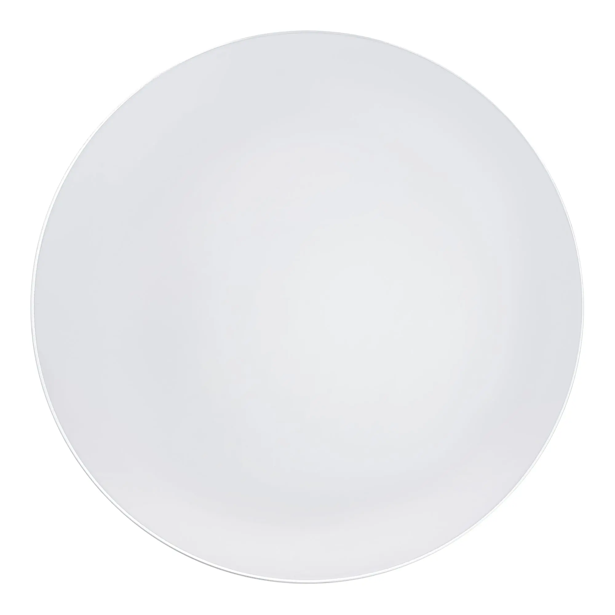 White with Silver Rim Organic Round Disposable Plastic Appetizer/Salad Plates (7.5")