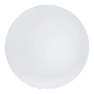 White with Silver Rim Organic Round Disposable Plastic Appetizer/Salad Plates (7.5")