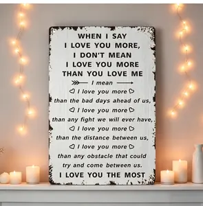 8"x12" Rustic Aluminium Metal Love Sign - "I Love You The Most" Heartfelt Message, Home & Room Decor - Ideal Valentine’s Day Gift for Partner,summervibes, Yard Sign