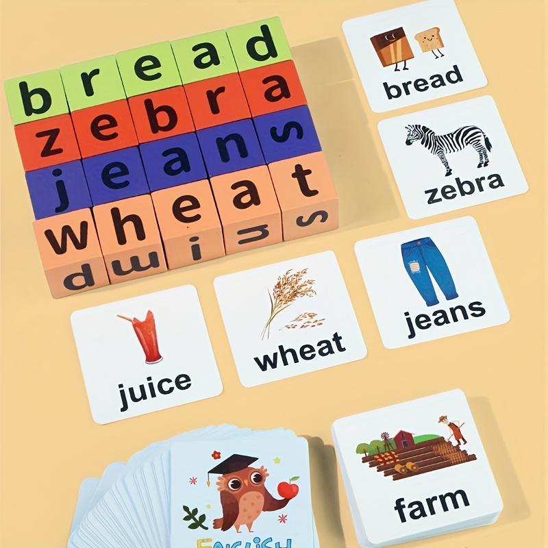 MQUDUO Word Race Cube Game - Educational Alphabet Spelling Toy with Color Letter Blocks & Cards, Interactive Preschool Activity, Durable Playful Design, Christmas/Halloween/New Year Kids Gift