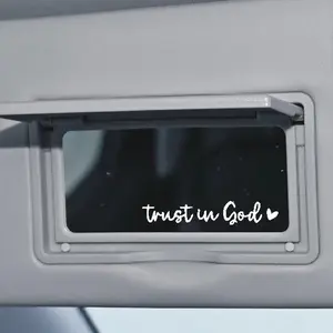 Trust in God  Faith-Based Rearview Mirror Vinyl Decal-- Car Truck Sticker for Safe Driving, Waterproof Vinyl vehicle decoration car decal，White color