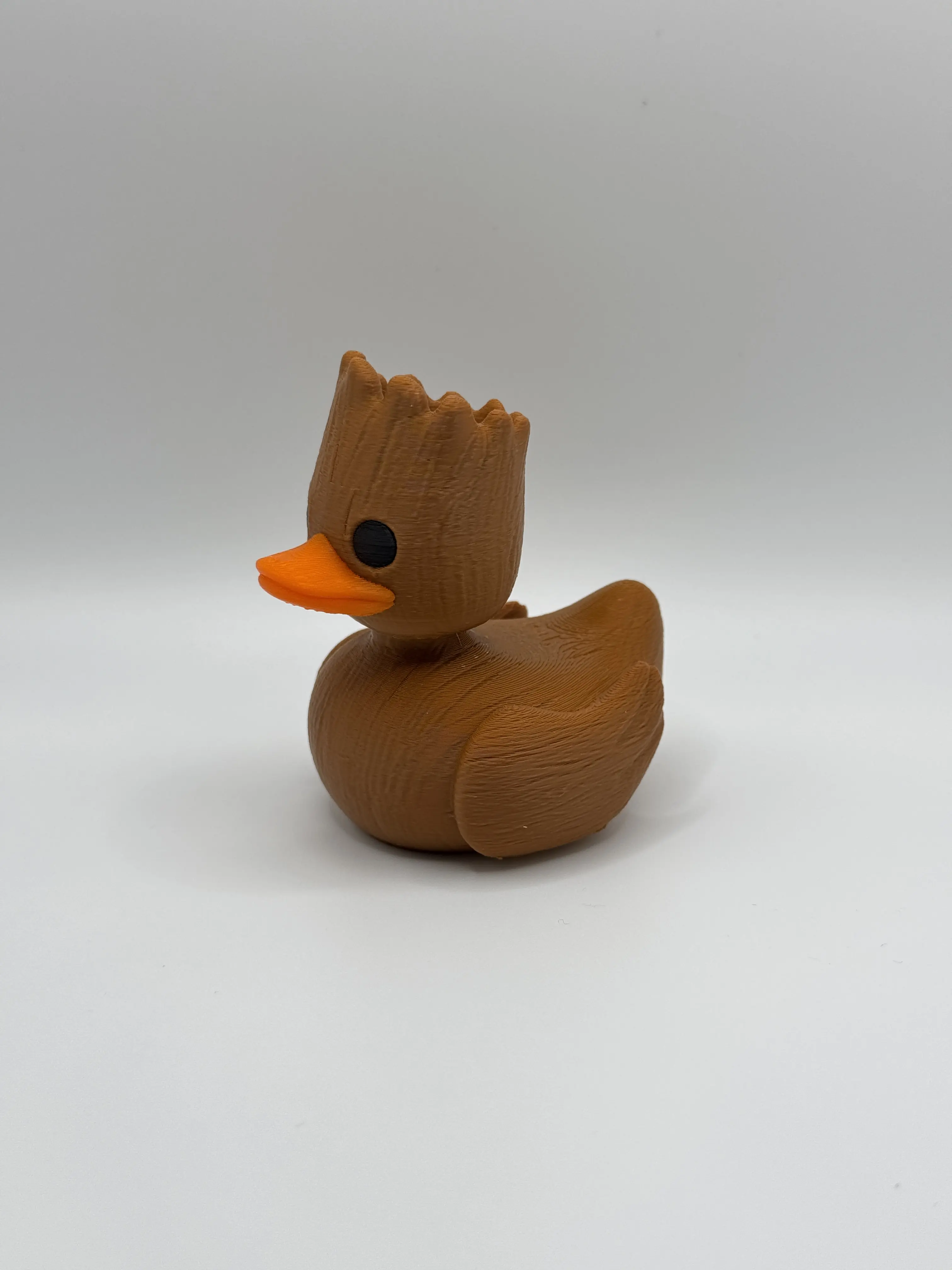 Tree Hero Duck Figurine - 3D Printed Collectible for Nature and Superhero Fans with Wooden Charm and High-Quality Print for Decor and Ornaments