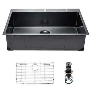 VEVOR 27 inch Kitchen Sink Workstation, 304 Stainless Steel Undermount Sink, Drop-In Single Bowl Farmhouse Basin with Ledge Multiple Accessories, Household Dishwasher Sinks for RV, Prep Kitchen, BarVEVOR Super Brand Day