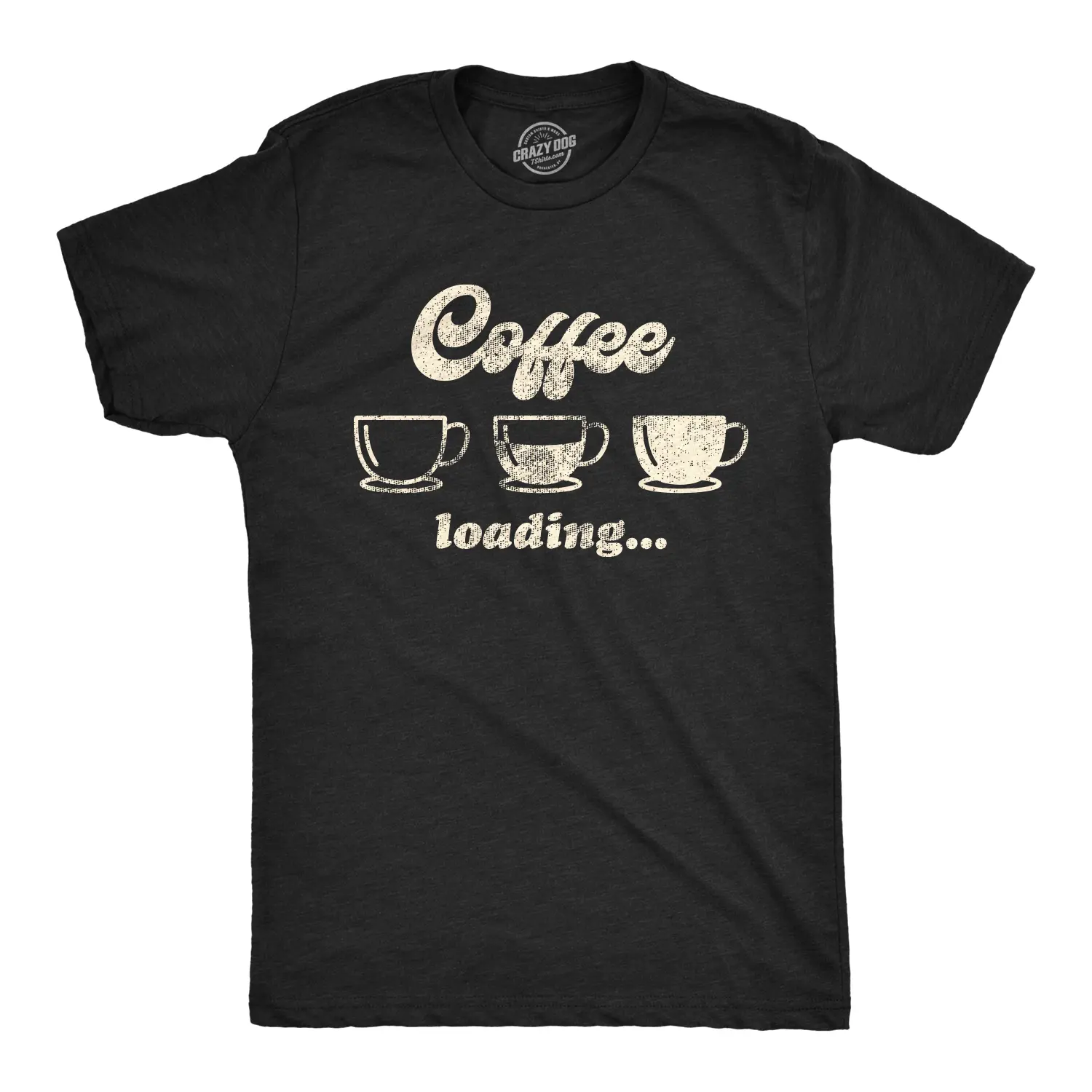 Mens Coffee Loading T Shirt Funny Mugs Caffiene Computer Novelty Tee Mens Funny T Shirts Cool Vintage Fashion T-Shirt Gift Classic Menswear Meme Apparel for Men Funny Coffee Short Sleeve Novelty Tees for Guys Black