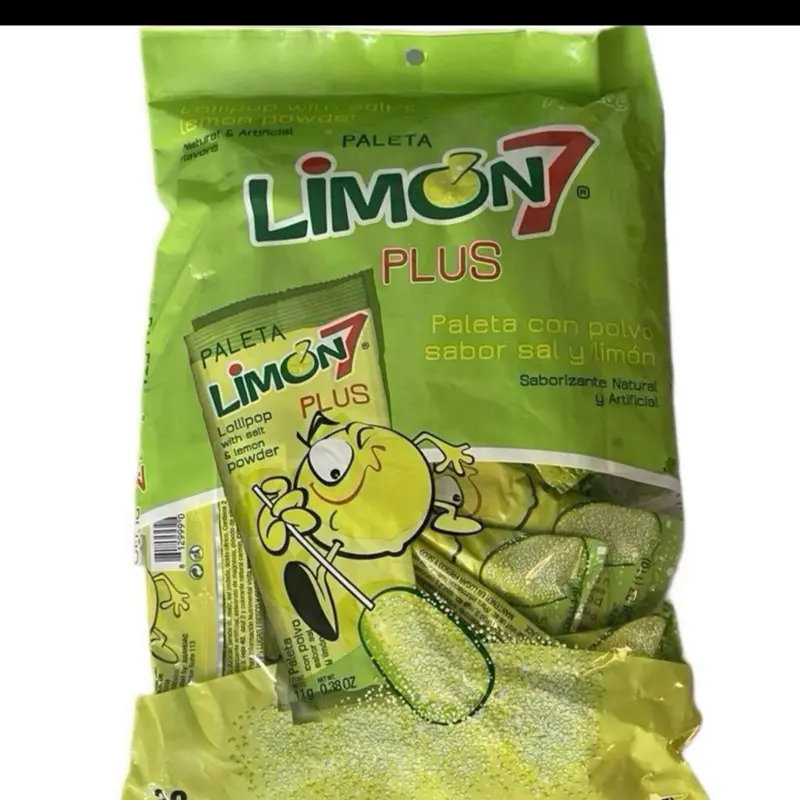 Limon 7 Plus Lollipops, 30-Piece Lemon Tang Sour Sweet Mix Candies, Bulk Snacking Option
