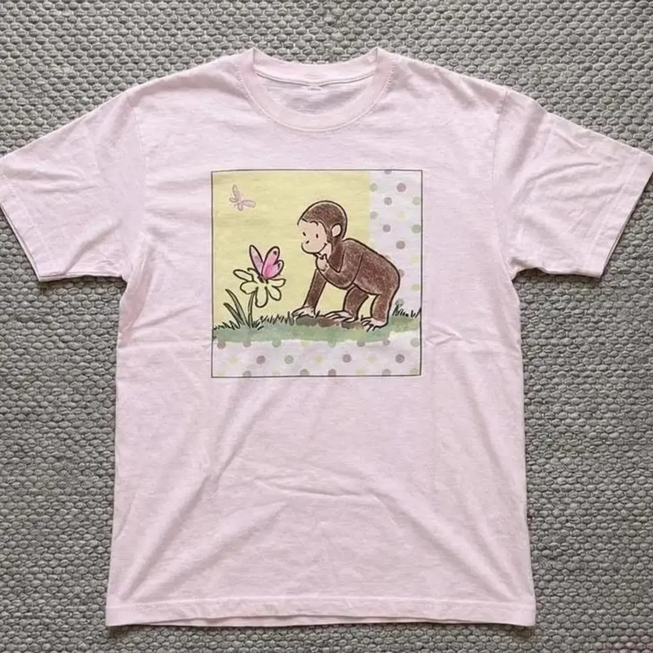 Youth and Adults Curious Monkey monkey flower Vintage y2k Inspired Baby Tee,  aesthetic graphic tshirt, summer tee, teen boys clothing,  mens clothing