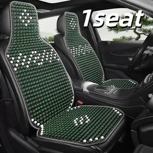 Universal 1seat Wooden Bead Material Car Seat Cover for Front Single Seat Suitable for Cars and Suvs All-Season Breathable and Comfortable Automotive Interior Cushion