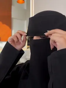 Muslim Sun Protection Accessory, Breathable Fabric, Dual Layer Design, UV Protection Hijab, Adjustable Tie, Soft Material