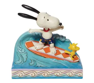 Enesco  Peanuts by Jim Shore JSPEA Snoopy & Woo dstock Surf