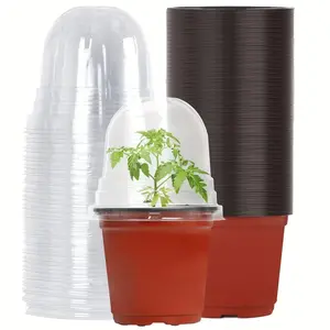 Plant Pot Set, 4 Inch Plant Pot Nursery Pots with 50pcs Labels, Planting Pot for Seedlings Transplanting Small Plants Growing, Indoor Outdoor Garden Supplies