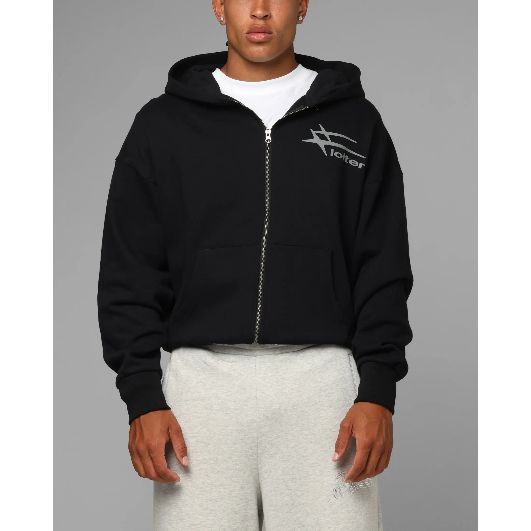 Loiter Hybrid Premium Hoodie Black