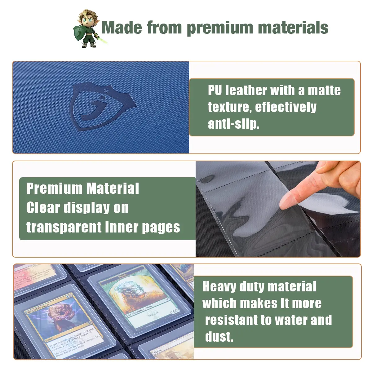 card guard binder 900 Black Trading Card Binder (Holds 900 Cards) – Preza Cards
