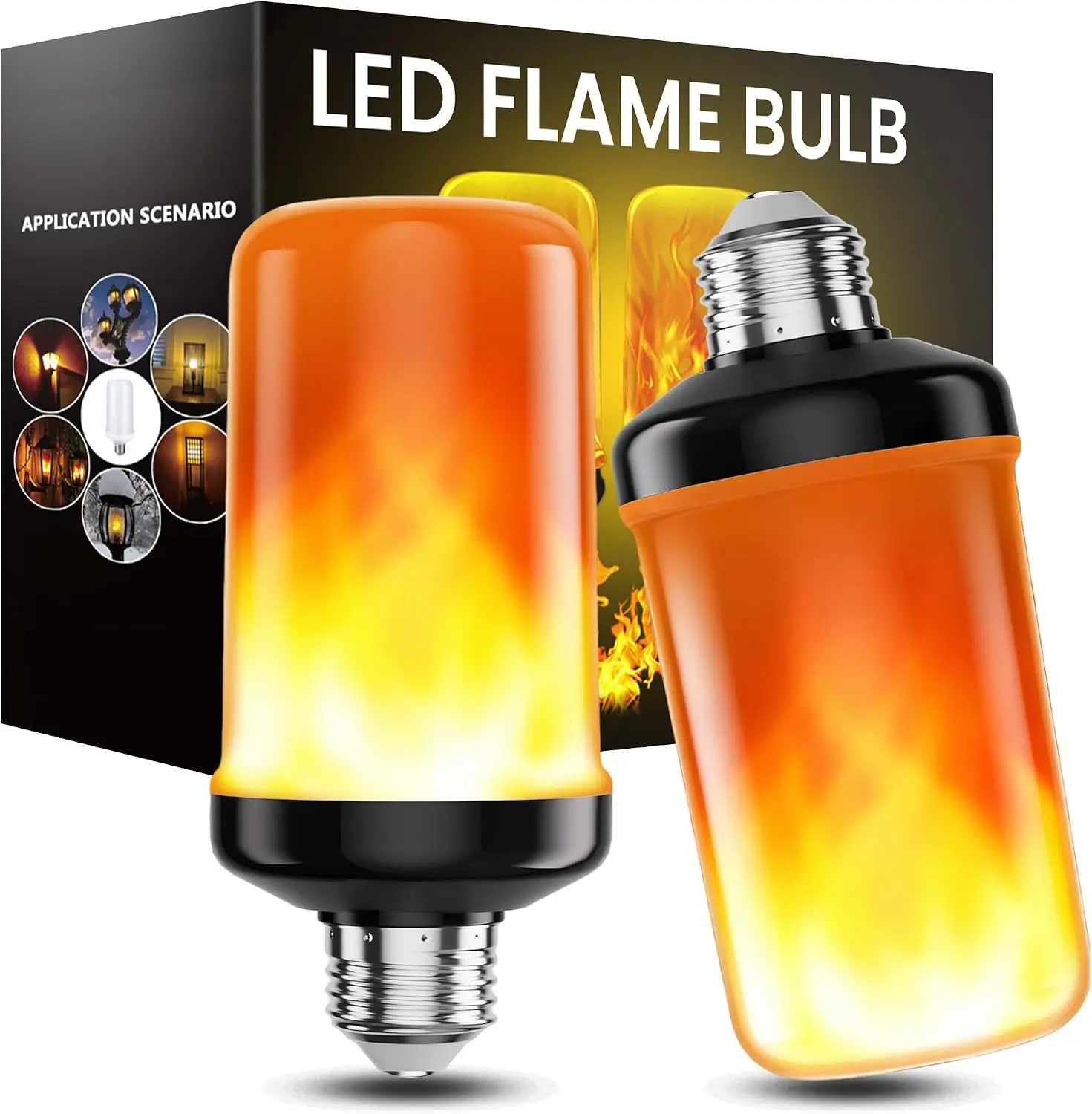 Led Flame Light Bulbs Flickering Fire Light Outdoor