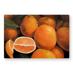 Begin Home Decor C1MP1218WFZXD8 12 x 18 in. Fresh Oranges Wall Art - Hyperrealist Kitchen Metal Print