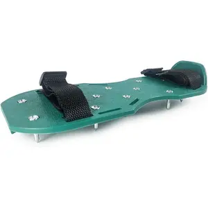 Gunite Spiked Shoes With 3/4" Short Spikes Perfect For Epoxy Floor, Overlays, Cover Installation, Green Color (Pair)