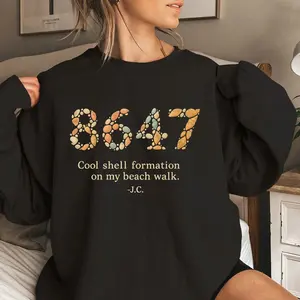 8647 Cool Shell Formation Shirt, Beach Walk Quote Sweatshirt, Ocean Aesthetic Pullover, Nature Inspired Tee, Cottagecore Gift Top