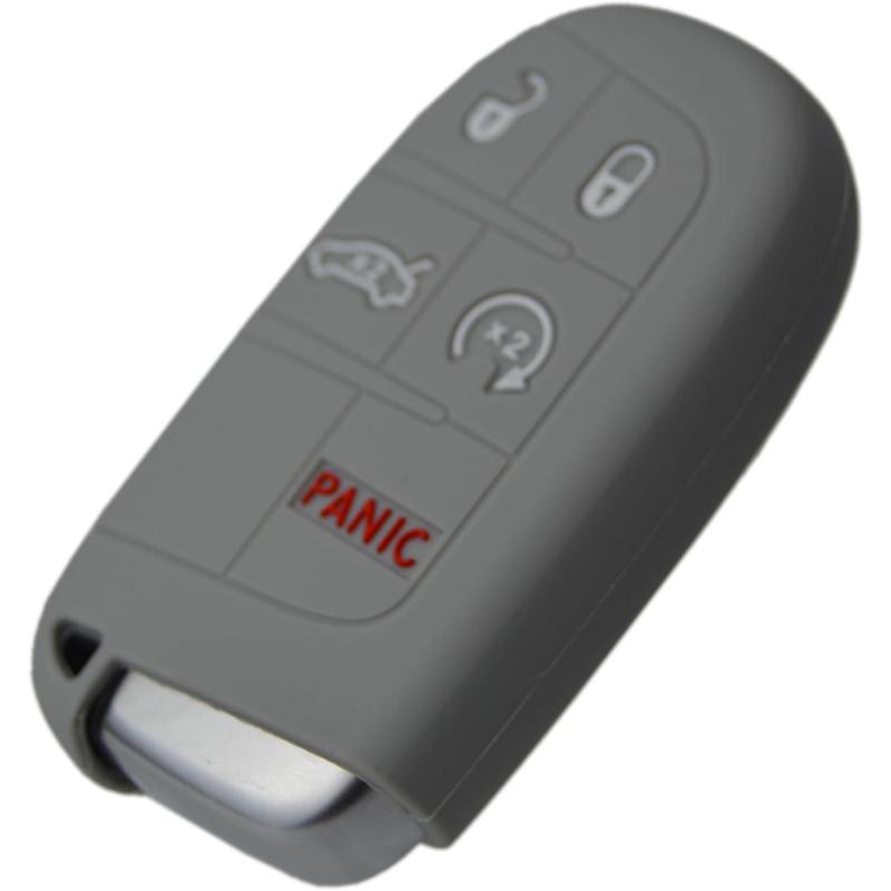 // Slash Silicone Key Fob Cover Case Protector for Dodge Charger Challenger SRT Hornet R/T Dart Durango Journey Replacement Remote Keyless 5 Buttons Key Fob Case Accessories