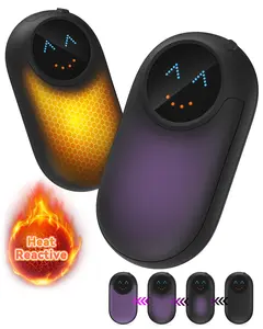 WETIFY 2-Packs Thermochromic Magnetic Rechargeable Hand Warmers Electric Handwarmers Heat Sensitive 4 Levels Portable Compact Heater for Winter Outdoors Camping Hunting