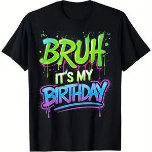 It's My Birthday Funny Birthday Boy Gamer Graphic Cotton T-Shirt, Cute Teen Gaming Casual Tee Ideal Holiday Gift