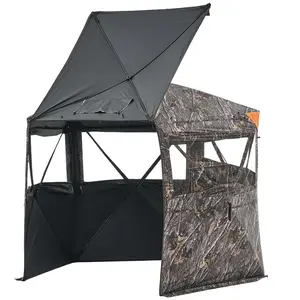 【DealsForYouDays】VEVOR Hunting Blind,  6-7 Person Ground Blinds with Carrying Bag, Portable Camouflage Tent, Reinforced Durable Concealed Shelter with Silent Zipper Door and Window, for Turkey and Deer