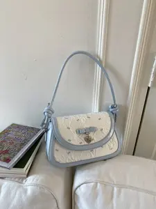 Trendy Underarm Bag, High-End Feel, Versatile City Accessory, Casual & Simple Handbag, Shoulder Crossbody Purse, Sweet Butterfly Knot Design