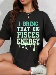 cotton Big Pisces Energy Drip Men Women Zodiac Sign Birthday Season T-Shirt casual Fashion graphic tees for women