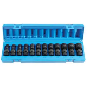 212 MAIN 3/8'' Drive SAE Universal Semi Socket Set - Impact Socket Set, Universal Fit Power Tool Accessory (Grey Pneumatic Corp. GY1212USD)